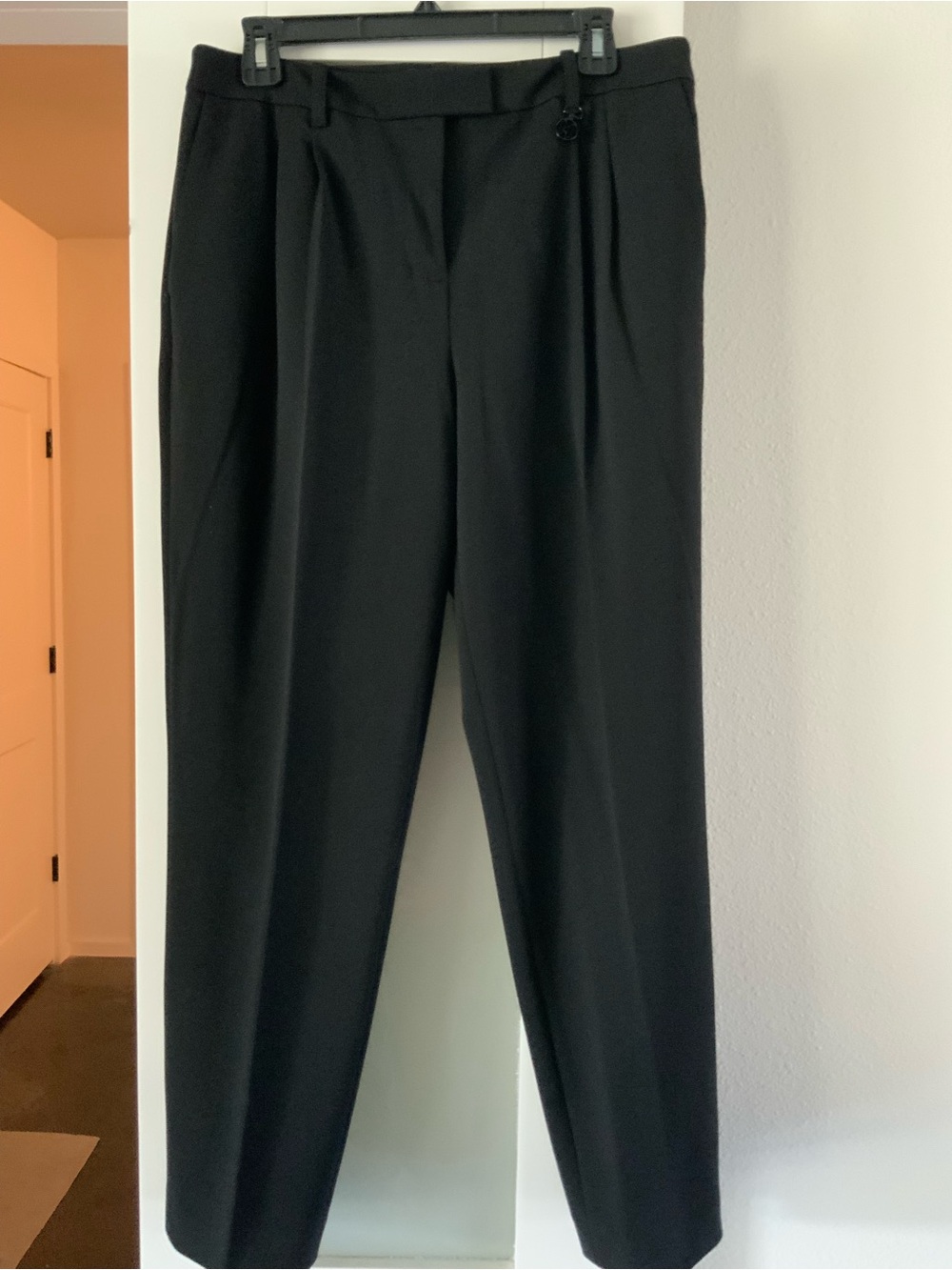 Karl Lagerfeld Black Pleated Tailored Trousers